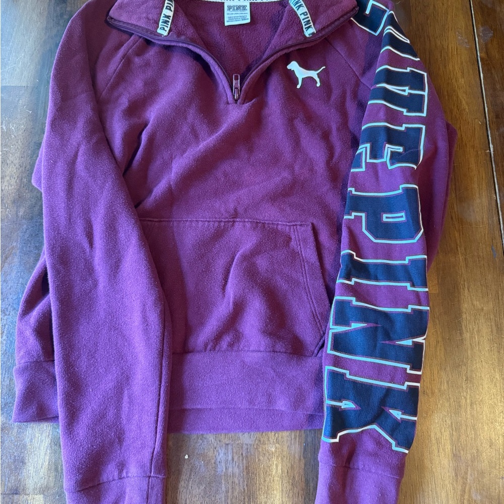 Victoria's Secret PINK Burgundy Zip-Up Men's Sweater